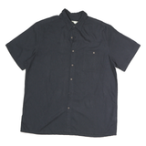 ISLAND SHORES Mens Black Rayon Shirt L Button Pocket Casual Summer Style