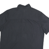 ISLAND SHORES Mens Black Rayon Shirt L Button Pocket Casual Summer Style