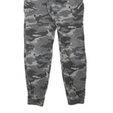 Mens Cotton Blend Slim Fit Grey Camouflage Cargo Trousers W26 L27 Casual Zip