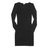 HELMUT LANG Womens Black Bodycon Viscose Blend Dress Long Sleeve S Elegant