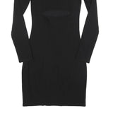 HELMUT LANG Womens Black Bodycon Viscose Blend Dress Long Sleeve S Elegant