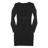 HELMUT LANG Womens Black Bodycon Viscose Blend Dress Long Sleeve S Elegant