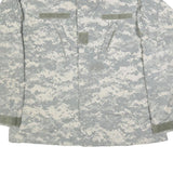 CARIBBEAN NEEDLE POINT Mens Grey Digital Camouflage Military Cotton Blend Jacket