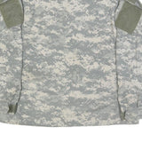 CARIBBEAN NEEDLE POINT Mens Grey Digital Camouflage Military Cotton Blend Jacket