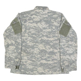 CARIBBEAN NEEDLE POINT Mens Grey Digital Camouflage Military Cotton Blend Jacket