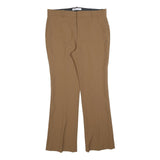 ZARA Womens Cotton Blend Regular Beige Bootcut Trousers W34 L32 Stylish Casual