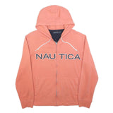 NAUTICA Mens Pink Zip Up Hoodie M Cotton Blend Casual Sweatshirt