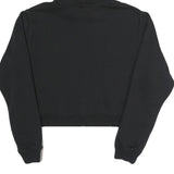 FILA Womens Black Hoodie L Cotton Blend Pullover Cropped Sweatshirt