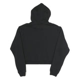 FILA Womens Black Hoodie L Cotton Blend Pullover Cropped Sweatshirt