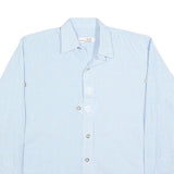 GERMAN WEAR Mens Blue Checked Shirt M Classic Fit Long Sleeve Button Fastening