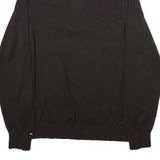 TOMMY HILFIGER Mens Black & Light Blue Patterned Cotton Blend Pullover Jumper S