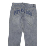 PITTSBURGH Mens Jeans Blue Regular Straight Denim W34 L31 Zip