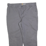 CARHARTT Mens Cotton Blend Grey Relaxed Fit Straight Leg Trousers W44 L32