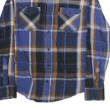 LEVI'S Mens Blue & Brown Check Shirt M Cotton Casual Button Up