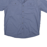 WRANGLER Mens Blue Short Sleeve Cotton Blend Casual Shirt L Chest Pockets