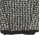 PERUVIAN CONNECTION Womens Black & Cream Patterned Wool Jumper Crew Neck Chunky