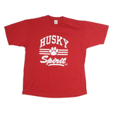 JERZEES Mens Red Husky Spirit Graphic T-Shirt XL Short Sleeve Crew Neck Casual