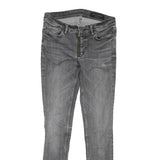 ALL SAINTS Womens Grey Regular Skinny Denim Light W28 L28 Zip Jeans