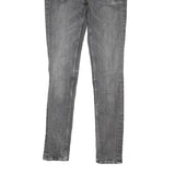 ALL SAINTS Womens Grey Regular Skinny Denim Light W28 L28 Zip Jeans