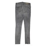 ALL SAINTS Womens Grey Regular Skinny Denim Light W28 L28 Zip Jeans