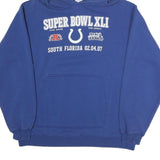 REEBOK Mens Blue Super Bowl XLI Hoodie M Casual Sports Sweatshirt