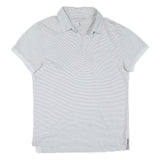 CALVIN KLEIN JEANS Mens White & Grey Stripe Short Sleeve Polo Shirt L Cotton