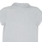 CALVIN KLEIN JEANS Mens White & Grey Stripe Short Sleeve Polo Shirt L Cotton