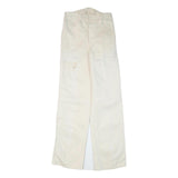 Mens Cotton Blend White Regular Fit Button Closure Trousers W28 L35 Casual