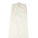 Mens Cotton Blend White Regular Fit Button Closure Trousers W28 L35 Casual
