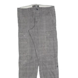 H&M Mens Cotton Blend Grey Regular Cargo Trousers W34 L34 Utility Casual Zip
