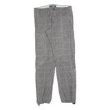 H&M Mens Cotton Blend Grey Regular Cargo Trousers W34 L34 Utility Casual Zip