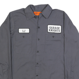 DICKIES Mens Grey Garage Knights Cotton Blend Shirt S Workwear Button-Up