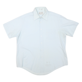 DRESS SHIRT Mens White Polyester Blend Dress Shirt XL Smart Classic Style Short