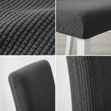 Anyseat Dark Grey Waterproof Chair Cover – Corn Kernel Pattern Stretch Slipcover for Dining Room