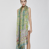 Anyyou 100% Mulberry Silk Green Scarf Women Luxury Long Shawl – Beach Wear, Swimwear Cover Up, Pashmina Face Shield Foulard Fashion Accessory