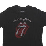 THE ROLLING STONES Womens Black Graphic T-Shirt L Short Sleeve Crew Neck Band