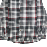 CHAPS Mens Black & Grey Check Flannel Shirt L Button-Down Casual Cotton