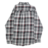 CHAPS Mens Black & Grey Check Flannel Shirt L Button-Down Casual Cotton