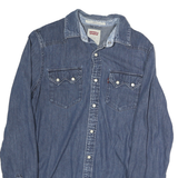 LEVIS Womens Blue Denim Shirt S Button Front Long Sleeve Casual Vintage
