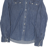 LEVIS Womens Blue Denim Shirt S Button Front Long Sleeve Casual Vintage
