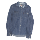 LEVIS Womens Blue Denim Shirt S Button Front Long Sleeve Casual Vintage