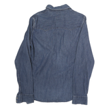 LEVIS Womens Blue Denim Shirt S Button Front Long Sleeve Casual Vintage