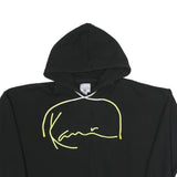 KARL KANI Womens Black Hoodie XS Cotton Blend Pullover Signature Print
