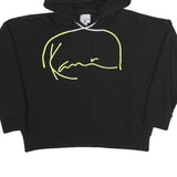 KARL KANI Womens Black Hoodie XS Cotton Blend Pullover Signature Print