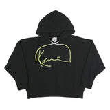 KARL KANI Womens Black Hoodie XS Cotton Blend Pullover Signature Print