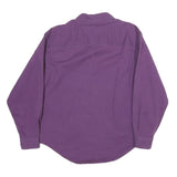 LANDS END Womens Purple Cotton Shirt L Casual Long Sleeve Button Pocket