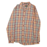 EDDIE BAUER Mens Orange & Green Check Shirt XL Classic Fit Button-Up Casual