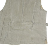Mens Beige Cotton Utility Vest M Multi Pocket Casual Travel Outdoor Jacket