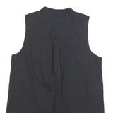 MICHAEL KORS Womens Black Sleeveless Cotton Blend Shirt S Classic Clean Style