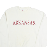 JERZEES Mens White Arkansas Crew Neck L Cotton Sweatshirt Casual Pullover